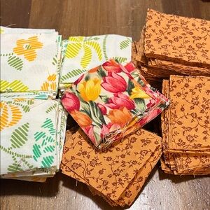 Cotton 2.5” quilt patches Tulip Floral & Autumn Square Fabric Bundle